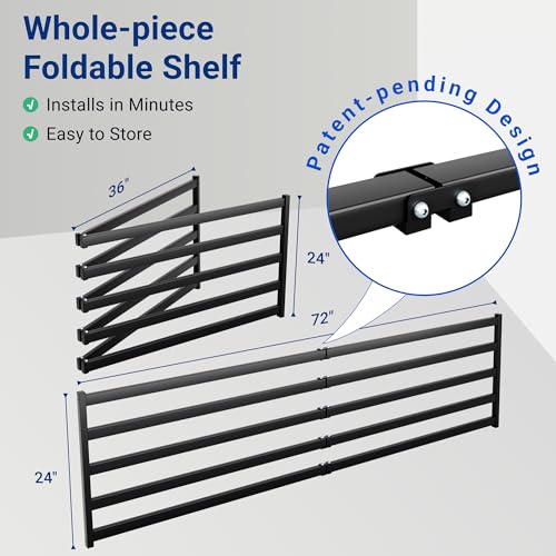 FLEXIMOUNTS 2-Pack 2x6ft Heavy Duty Garage Wall Shelving, 1200lbs Capacity, Garage Shelving Wall Mounted with 8 Hooks, Storage for Power Tools, Garden Supplies, Storage Bins, Lite Series