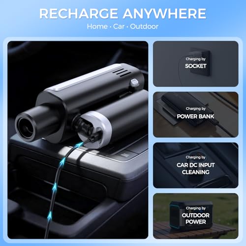 Foldable Pressure Washer Portable Battery Washer with 5-in-1 Nozzle, 3 Levels & LCD Display, Handheld Washer for Car, Bike, Patio & Camping (Black)