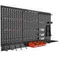 TORACK Metal Pegboard Wall Organizer System for Garage, 109 PCS Pegboard Accessories Tool Organizer Kit with Pegboard Bins, Hooks, Tool Storage Peg Board for Workbench(Black)