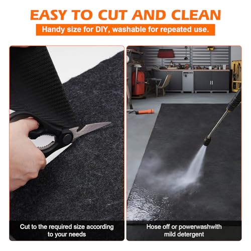 Grefinity Oil Spill Mat, 36" x 60" Oil Mat for Driveway, Under Car Pad for Garage Floor, Protects Against Oil, Chemicals & Stains with TPE Anti-Leak Backing, Reusable & Washable