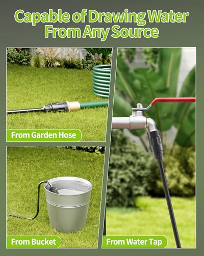 Cordless Portable Washer, Handheld Washer, Battery Operated Washer for Car Home Outdoor Patio Garden, Lightweight Car Washer, Washer with Foam Pot, Cleaner with 23FT Elastic Hose (Blackgreen)