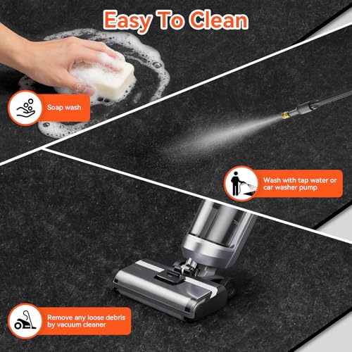 COAGOU 2 Pack 36" x 60" 0.12" Thick Oil Spill Mat Garage Rubber Mats for Floor – Black Water & Oil-Absorbent, Non-Slip, Easy to Clean, Reusable & Cut-to-Fit Mat for Car, Motorcycle, Driveway