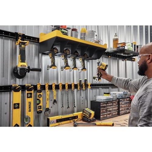 DEWALT Tool Organizer, Power Tool Storage Shelf, Hold up to 5 Tools, 100lb Capacity, DEWALT Workshop Storage System Compatible (DWST82822)