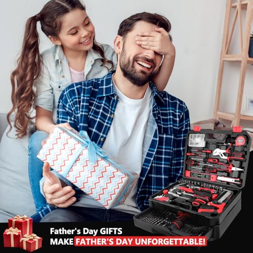 KingTool 276-Piece Tool Set Kit - Tool kit with 12V Cordless Power Drill Driver Toolbox Storage Case with Drawer, Drill Set Perfect for Homeowner, Diyer, Handyman