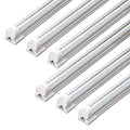 Barrina LED Shop Lights 4FT, 40W 5500LM 5000K Daylight White, T8 LED Garage Lights, V Shape, Clear Cover, High Output Tube, Linkable 4 Foot LED Strip Light for Workshop, Warehouse with Plug, 6 Packs