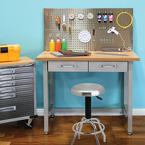 Seville Classics UltraHD Stainless Steel Pegboard Workcenter