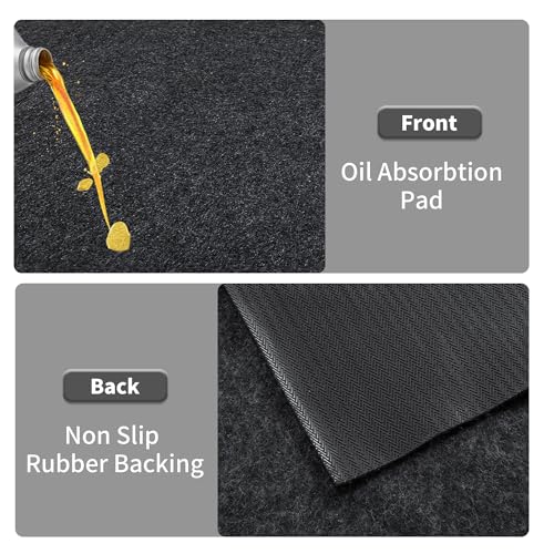 HOMBYS Extra Large Garage Floor Mat for Under Car,Floor Mats for Garage with Rubber Backing,Non Slip Garge Rug,Waterproof Backing Garage Carpet,Motorcycle Absorbent Oil Spill Mat,7'4"x8'4"