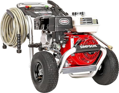 Simpson 3600 PSI Gas Pressure Washer, 2.5 GPM Commercial Power Washer, Cold Water, Honda GX200 Engine, 35' Hose, Aluminum Series, 49-State Compliant (ALH3425)