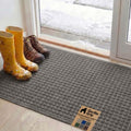 GORILLA GRIP® Ultra Absorbent Front Door Mat Outside Entrance 47x35, Traps Dirt and Moisture, HydroABSORB Indoor Outdoor Doormat Holds Up to 6 Cups Water, Stain and Fade Resistant Welcome Mat Charcoal