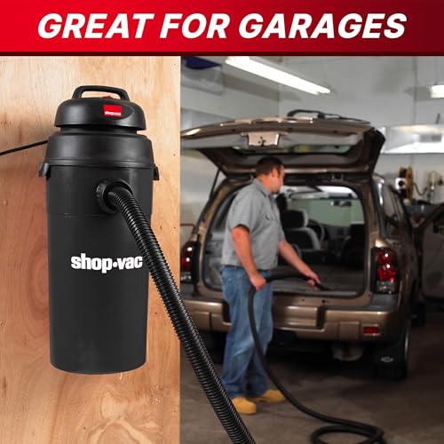 Shop-Vac 9522205 5 Gallon 5.5 Peak HP Hangup Wet/Dry Vacuum, 1.25 Inch Diameter x 18 Foot Hose, 6 Foot Cord, Wall Mount Included, Ideal for Garage, Workshop & Home