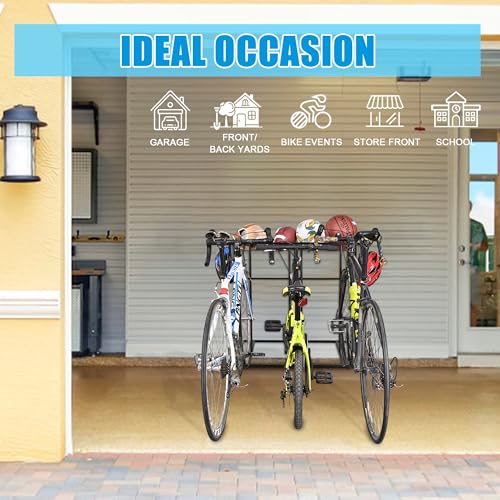 Mythinglogic Garage Bike Storage Rack, Freestanding Organizer for Adult or Kids Bike, 3 Bicycle Holder for Indoor and Outdoor Use