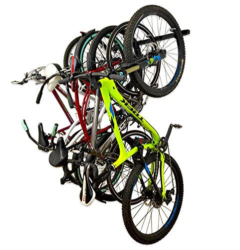 StoreYourBoard Bike Storage Rack – Heavy Duty Garage Bike Rack for 5 Bicycles, Space-Saving Vertical Bike Rack, Adjustable Wall Bike Mount for Garage Organizer, Bicycle Hanger, Holds 300 lbs