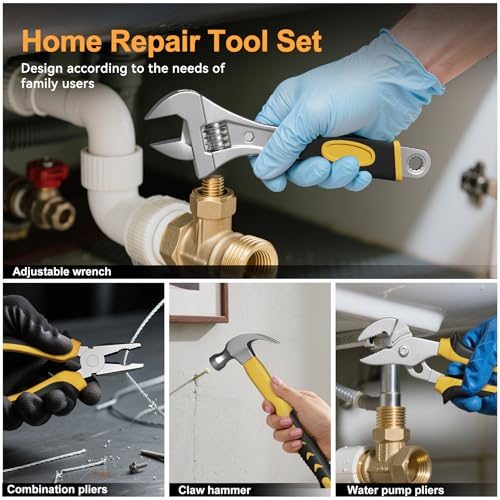 CRESOLVIA 328 Piece Tool Kit for Home,Hand Repair Tool Set,Toolbox Storage Case with Drawer,General Household/Auto Tool Kit,Perfect for Homeowner, DIY, Handyman