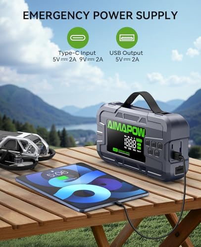 Car Battery Jump Starter with Air Compressor 8000A 160PSI, Jump Starter Portable (All Gas/12L Diesel), 12V Car Jump Starter with Inflator, Jump Box Quick Charge and 270°LED Light