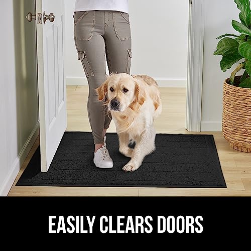 GORILLA GRIP Dirt Grabber Indoor Outdoor Door Mat, 35x23, Durable Mesh Weave Dirt Trapper Doormat for Outside Entrance, High Traffic Mud Scraper, Low Profile for Entry, Heavy Duty Welcome Mat, Black