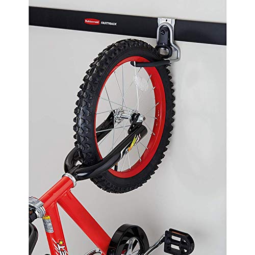 Rubbermaid Fasttrack Heavy-Duty Universal Garage Bicycle Storage Vertical Hanging Wall Hook Bike Rack for Bicycles up to 50 Pounds (4 Pack)