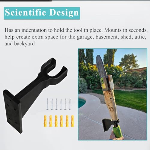 Premium Heavy-Duty Wall Hanging Holder for Garden Power Tools, Garage Storage Organizer, Storage Hooks for Trimmer, Holds up to 300lbs, Fits EGO 56V Trimmer and Edger, Ego Power/Edger(2Pcs/6-Hole)