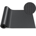 Breling 16 in x 20 ft Rubber Diamond Plate Rolls Garage Floor Mat for Under Car, Heavy Duty Flooring Rug for Trailers Garage, PVC Water/Stain Outside Stall Resistant Parking Rv Tool(Black)