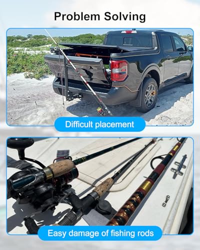 GRSVDF Magnetic Fishing Rod Holder, Vertical Storage, 1 Pair Black