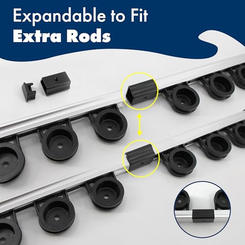 Rush Creek Creations | Fishing Rod Holder, Garage Organization and Wall Storage, for Reels, Gear and Accessories (Vertical/Horizontal Rack)