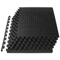 ProsourceFit Exercise Puzzle Mat ½-inch, EVA Interlocking Foam Floor Tiles for Home Gym, Workout Equipment, Kids Play Areas, Black, 24 SQ FT - 6 Tiles