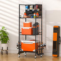 GloCryp 12-Rod Fishing Pole Holders for Garage, 3-Shelf Fishing Rod Holder with Pegboard and Trays, 360° Rotatable, Rolling Fishing Storage Cart with Wheels for Tackle Box & Fishing Gear Organization
