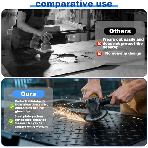 16.5" x 48" Work Bench Mat, Anti Slip Durable Craft Mat, Essential Workbench Accessories for Woodworking, Painting & DIY Craft Projects, Protective Non-Slip Mat for Workbenches & Tables