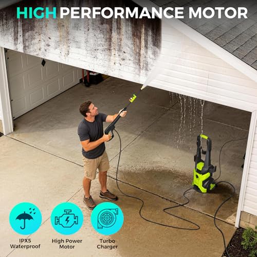 Electric Pressure Washer 5000 PSI 2.5 GPM, Bothlin Portable Power Washer with 4 Quick-Connect Nozzles, Soap Tank & Foam Cannon, High Power Water Pressure Washer for Car, Driveway, Patio, Home Cleaning
