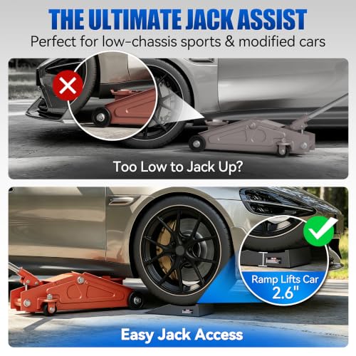 TOWKING 2.6" Lift Low Profile Car Ramps for Maintenance, Jack Support Only