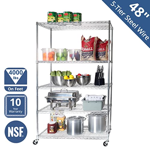 Seville Classics UltraDurable Heavy Duty NSF Solid Steel Wire Rack Storage Unit Organizer & UltraDurable Heavy Duty NSF Solid Steel Wire Rack Storage Unit Organizer