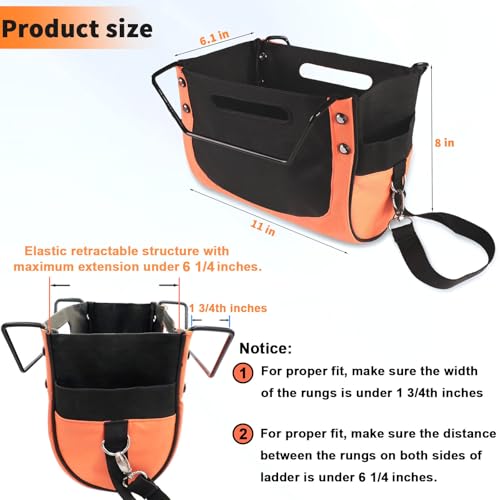 GAQUECY Ladder Cargo Hold Tool Pouch, Ladder Tool Holder Giant Ladder Too Bag compatible with Little Giant Ladders(15040-001) Wide Mouth Organizer for Construction, DIY & Home Repair Accessories