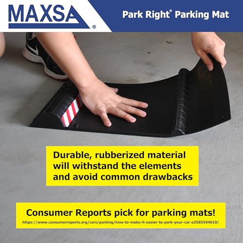 Maxsa 37358-2PK Park Right 21" x 11" x 2" Parking Mat, Black, Amazon Exclusive