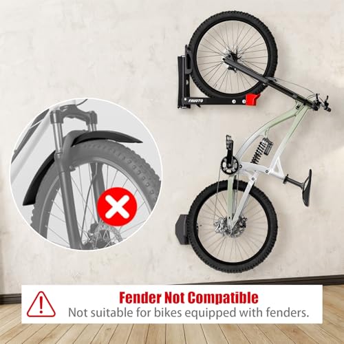 Favoto Swivel Bike Wall Mount 2-Pack, No Heavy Lifting Vertical Bike Rack for Garage & Indoor Storage, Fits up to 29" Wheels 2.4" Tires, Each Holds 77 lbs