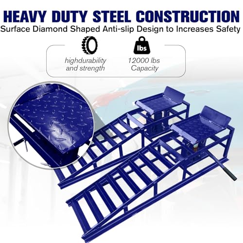 2 Pack Hydraulic Car Service Ramps,Low Profile Car Lift Service Ramps