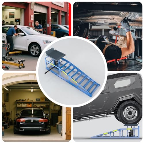 2 Heavy-Duty Car Ramps, 5-Ton (5000 kg) Capacity,with Reflective Strip