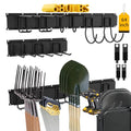 CBWLWJ 64'' Garage Tool Organizer Wall Mount - Heavy Duty 680 lbs Capacity Tool Rack with 10 Adjustable Hooks, Wall Mounted Storage System for Garage, Shed, Workshop (Black)