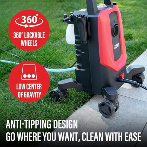 MZK 4800PSI Pressure Washer with 4 Quick-Connect Nozzles, Foam Cannon for Easy Replacement, High-Pressure Cleaning of Cars, Fences, Driveways