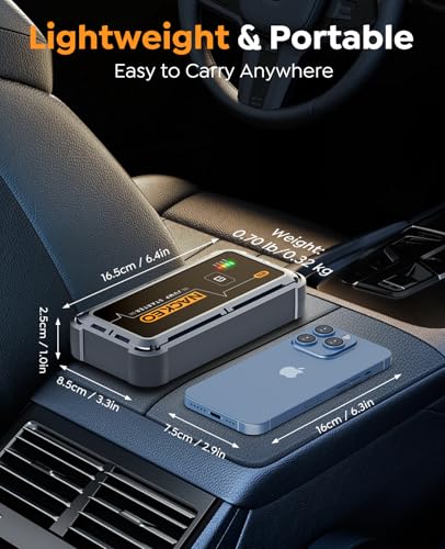NACKEO Portable Car Battery Jump Starter 5000A Car Jump Starter Battery Pack (9.0L Gas/8.5L Diesel), 12V Jump Box Car Battery Jumper Starter Portable Jumper Cables, Fast Charge, Lights, Compact