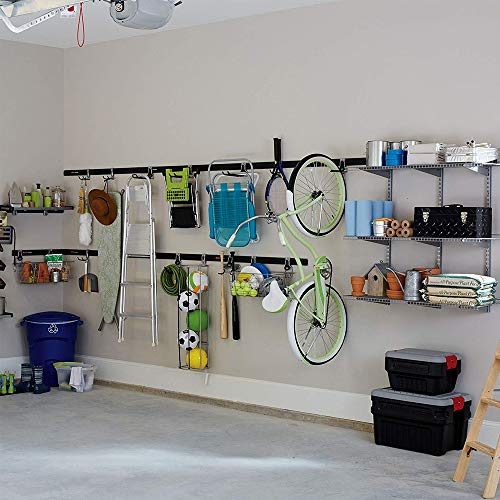 Rubbermaid Fasttrack Wall Double S Hook 2 Handle Garage Storage Organizer Rack for Hand Tools (6 Pack)