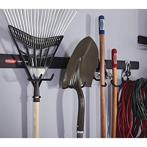Rubbermaid Fasttrack Wall Double S Hook 2 Handle Garage Storage Organizer Rack for Hand Tools (6 Pack)