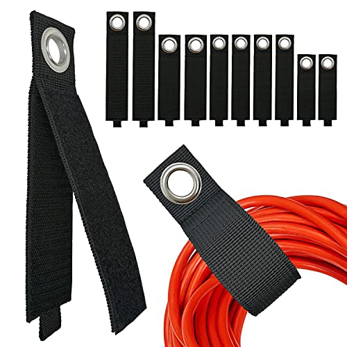 ZTSXLLIM Heavy-Duty Storage Straps (Assorted 10 Pack) - Extension Cord Storage, Organizer, Cord Wrap Keeper, Cable Straps for Tools, Hoses, Rope, RV, Workshop and Garage Wall Storage and Organization