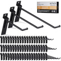 INCLY 60 Pack Slatwall Hooks, 4/6/8 Inch Heavy Duty Black Slat Wall Hanging Hook and Hanger, Slatwall Panel Accessories Assortment Display Hooks for Garages, Sheds, Basements, Retail Stores
