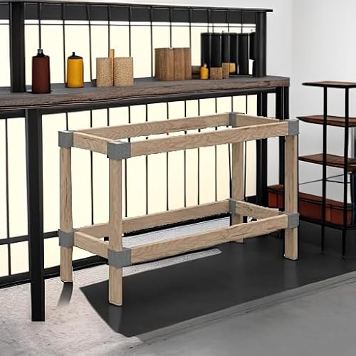 Heavyweight DIY Workbench Hardware Kit, 24 in W x 48 in D, 500 lb Capacity, Easy 90 Cuts, Lumber Not Included, Gray Plastic Brackets