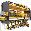 YYR Power Tool Organizer with Charging Station Wall Mount, Cordless Drill and Battery Holder for Garage Organization, Electric Tools Storage Rack Build in Surge Protection Power Strip - Yellow Shelf