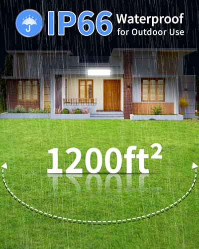 100W LED Shop Light 11000LM Ultra Brighter, Plug in Garage Light with On/Off Switch and 6FT Cord, 6000K IP66 Waterproof Workshop Bay Lighting for Garage Workbench Warehouse Factory Yard Outdoor