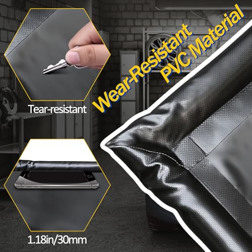 Bamgoten (7'9"× 18'）Garage Mats for Floor,1.2-Inch PVC Raised Edges for Cars SUVs Trucks for Residential Garages, Parking Lots, Warehouses and Repair Shops, Includes Gloves, Scraper, and Velcro Straps