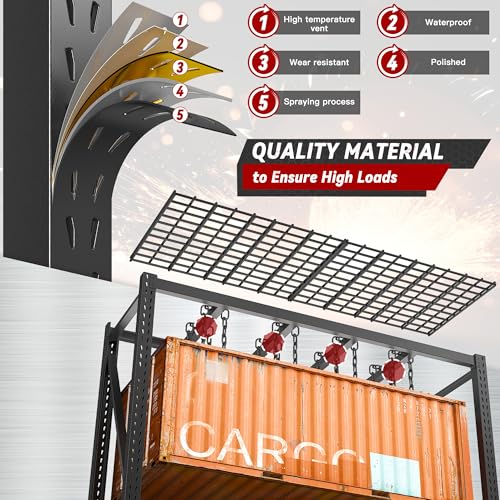 Bepatio 8000LBS Heavy Duty Garage Shelving,77" W Industrial Storage Shelves,4 Tier Adjustable Metal Shelving Unit,Rust Proof Large Tall Steel Rack for Shop,Basement,Warehouse,Commercial 24" D x 72" H
