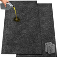 COAGOU 2 Pack 36" x 60" 0.12" Thick Oil Spill Mat Garage Rubber Mats for Floor – Black Water & Oil-Absorbent, Non-Slip, Easy to Clean, Reusable & Cut-to-Fit Mat for Car, Motorcycle, Driveway