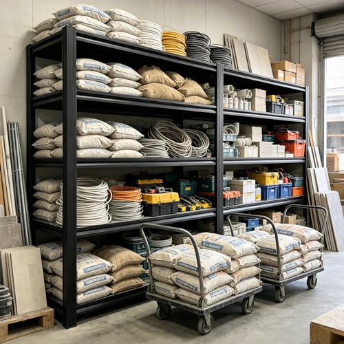 KIFDYTH 84 H*55 W*24.05 D Storage Shelves Heavy Duty, 3500 LBS Garage Shelving, 5 Tier Adjustable Metal Garage Shelving Units, for Garage Storage, Warehouses, Basement