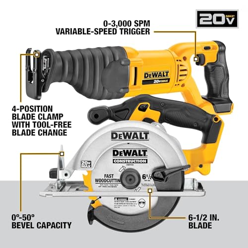 DEWALT 20V MAX Power Tool Combo Kit, 10 Tool Cordless Power Tool Set, 2 Batteries, Charger and 2 Bags Included, Dewalt Brushless Combo Kit (DCK1021D2)